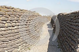 Trenches of death WW1 sandbag flanders fields Belgium photo