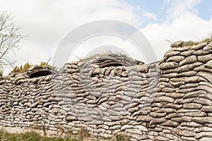 Trenches of death WW1 sandbag flanders fields Belgium photo