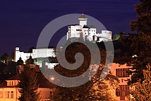 Trencin castle at night