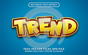 trend 3d text. editable text effect with cartoon style premium vectors