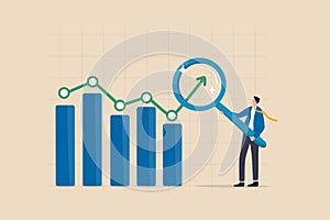 Trend analysis, marketing and sales information, analyze or predict trend line or profit, business forecast report concept,