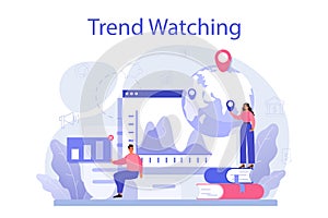 Trend watcher concept. Specialist in tracking the emergence