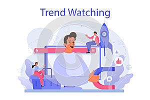 Trend watcher concept. Specialist in tracking the emergence