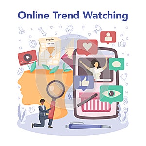 Trend watcher concept. Specialist in tracking the emergence