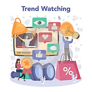 Trend watcher concept. Specialist in tracking the emergence