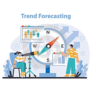 Trend watching. Specialist tracking new business trends. Forecasting