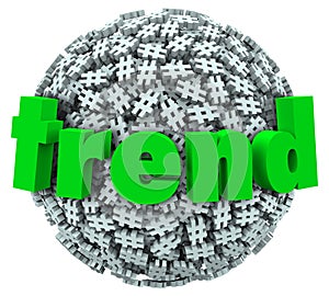 Trend Word Hashtag Tag Number Sign 3D Sphere