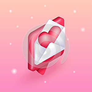 Trending 3D Isometric, cartoon icon. Bright likes. Like in the email icon. Spam mailing of likes. Vector illustration