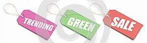 Trending, Green and Sale Tags