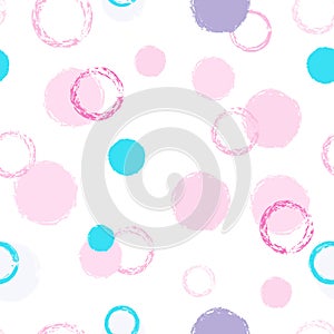 Trending summer polka dots seamless pattern pastel cool round rings hoop