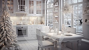 trends for kitchen, christmas decoration in winter