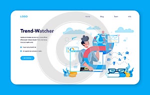 Trendwatcher web banner or landing page. Specialist in tracking