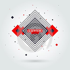 Trendy abstract art geometric background with flat, minimalistic style.
