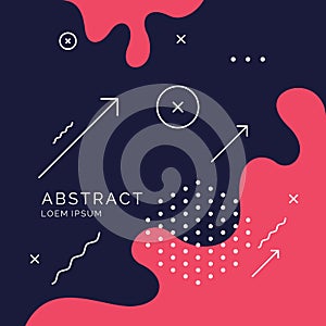 Trendy abstract art geometric background with flat, minimalistic style. Vector poster