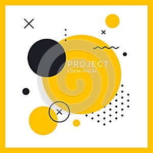 Trendy abstract art geometric background with flat, minimalistic style. Vector poster