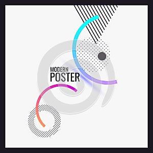 Trendy abstract art geometric background with flat, minimalistic style. Vector poster. Template for social networks