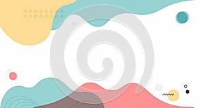 Trendy abstract art geometric background with flat shapes waves and stripes, minimalistic style. Vector 4K HD background for