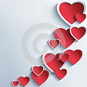 Trendy abstract background with 3d hearts