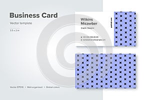 Trendy abstract business card template. Modern corporate stationery id layout with geometric pattern. Vector fashion background