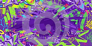 Trendy Abstract Colorful Urban Hip-Hop Graffiti Street Art Style Vector Background