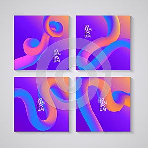 Trendy abstract covers. Futuristic design posters. Liquid color shapes for composition backgrounds. Vector illustration