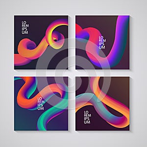 Trendy abstract covers. Futuristic design posters. Liquid color shapes for composition backgrounds. Vector illustration