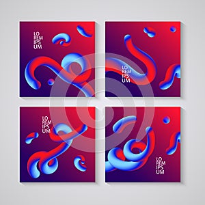 Trendy abstract covers. Futuristic design posters. Liquid color shapes for composition backgrounds. Vector illustration