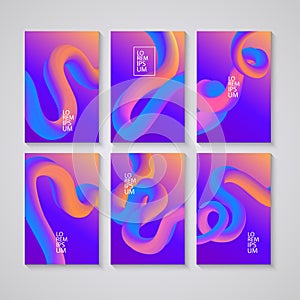 Trendy abstract covers. Futuristic design posters. Liquid color shapes for composition backgrounds. Vector illustration