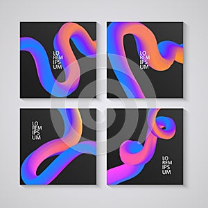 Trendy abstract covers. Futuristic design posters. Liquid color shapes for composition backgrounds. Vector illustration