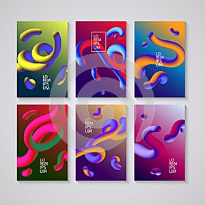 Trendy abstract covers. Futuristic design posters. Liquid color shapes for composition backgrounds. Vector illustration