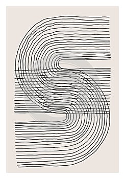 Trendy abstract creative minimalist artistic hand sketched line art composition