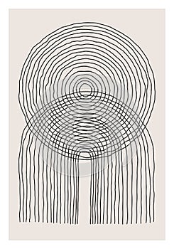 Trendy abstract creative minimalist artistic hand sketched line art composition