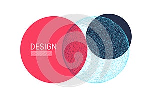 Trendy abstract sphere. Modern science or technology illustration. Vector composition for covers, posters, flyers.