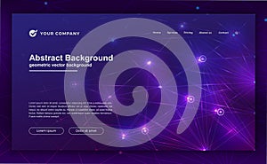 Trendy abstract technology background for your landing page design. Minimal background for website designs. Trendy blue, purple