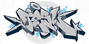 Trendy Abstract Urban Graffiti Street Art Word Tesl Lettering Vector Illustration Template Element