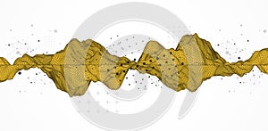 Trendy abstract wireframe background. Modern science or technology art elements. Surface illustration.