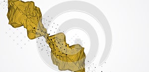 Trendy abstract wireframe background. Modern science or technology art elements. Surface illustration.