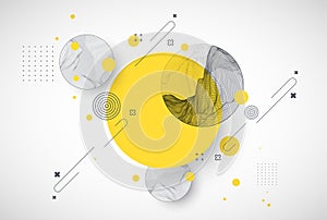 Trendy abstract wireframe background. Modern science or technology art elements. Surface illustration. Vector