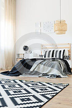 Trendy bachelor`s bedroom