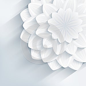 Trendy background with grey 3d flowers