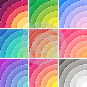 Trendy backgrounds pack colorful gradients. Vector