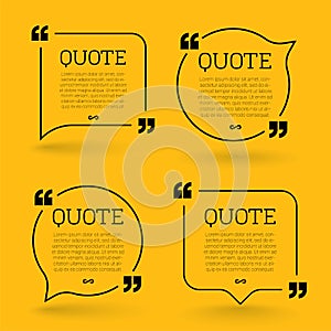 Trendy block quote modern design elements. Creative quote and comment text frame