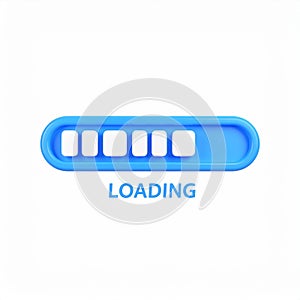 Trendy blue loading bar animation progress indicator on transparent background