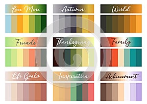 Trendy color palette - fall, for app, page, illustration, fall vector gradients.