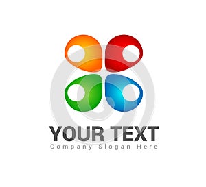 Trendy colorful logo new concept