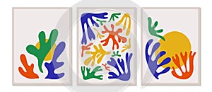 Trendy contemporary abstract matisse geometric algae composition