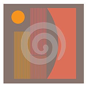 Trendy contemporary set of abstract creative geometric minimalist artistic hand painted composition. Vector posters for wall decor