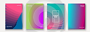 Trendy cool minimalist abstract modern covers design vector. Dynamic colorful halftone gradient. Futuristic geometric patterns