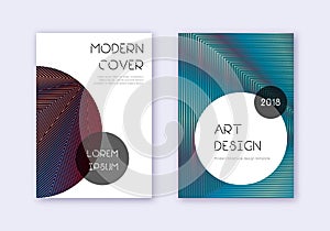 Trendy cover design template set. Red white blue a