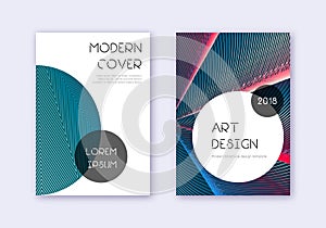 Trendy cover design template set. Red white blue a